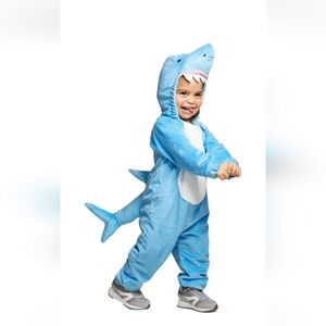 Target Shark Dream Play Pretend Plush One Piece Romper Size 4T - 5T Blue / White